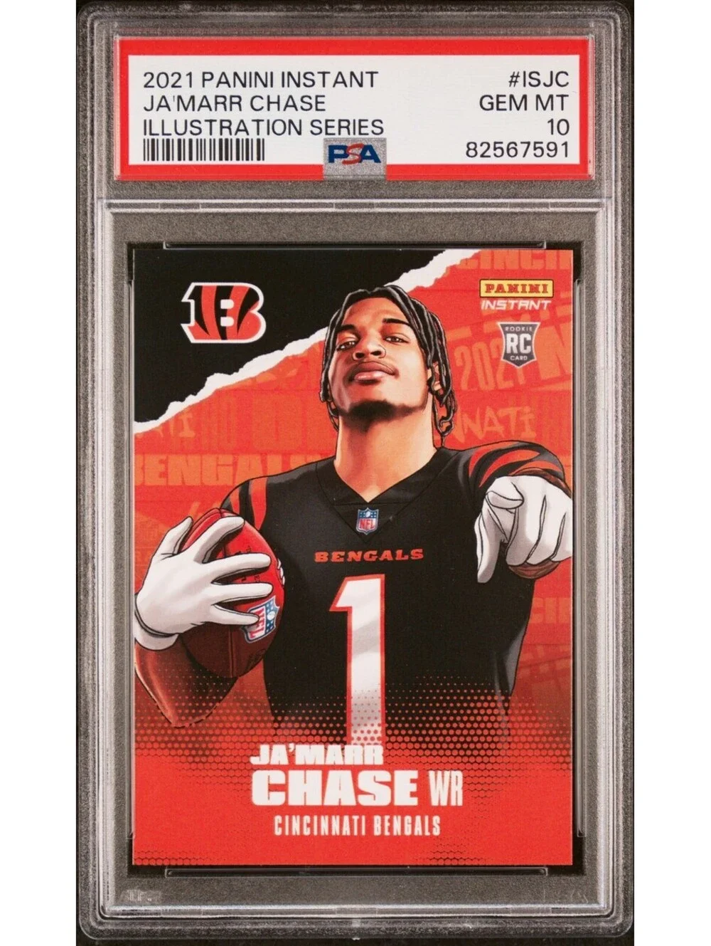 2021 Panini Instant Illustration Series #IS-JC Ja'Marr Chase PSA 10